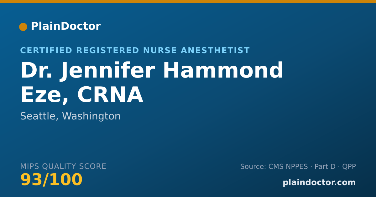 Shareable card for Jennifer Hammond Eze, CRNA - Certified Registered Nurse Anesthetist, Seattle, WA
