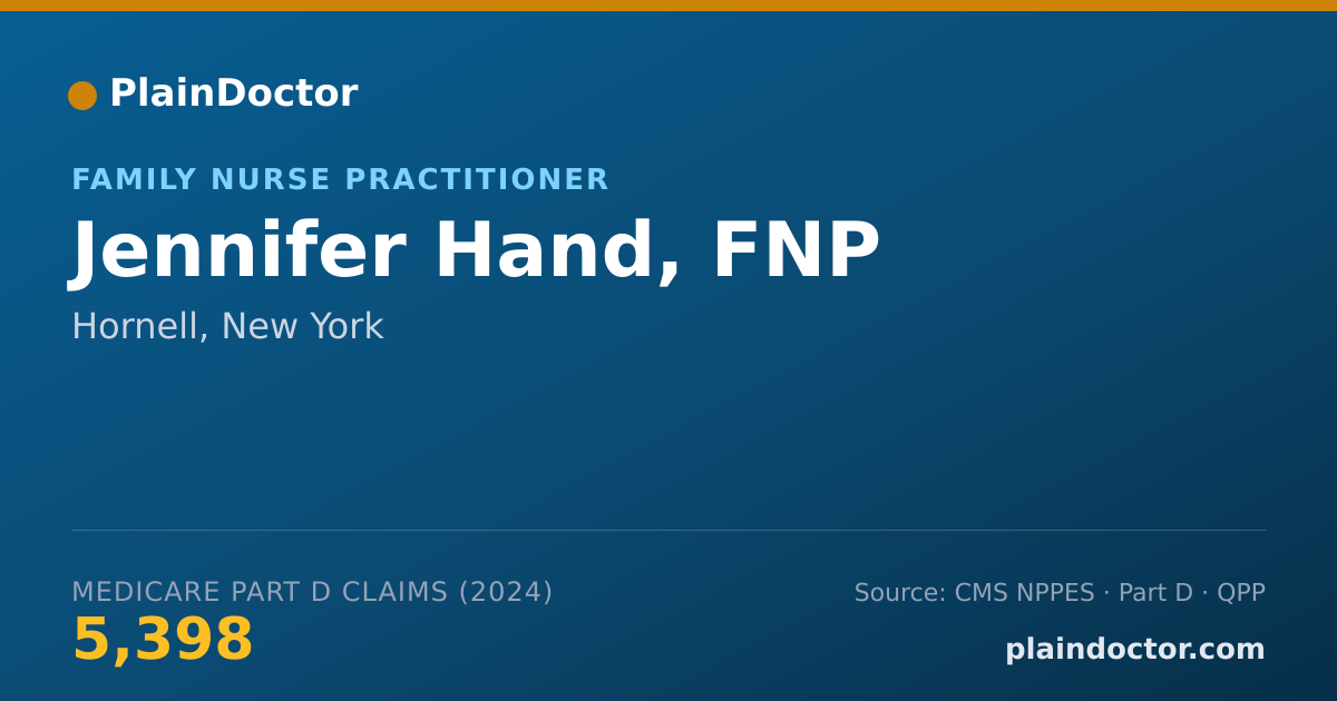 Shareable card for Jennifer Hand, FNP - Family Nurse Practitioner, Hornell, NY
