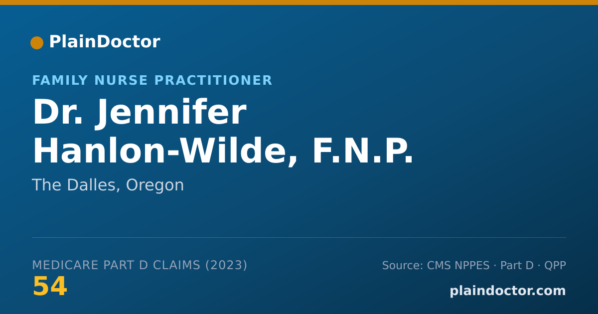 Shareable card for Jennifer Hanlon-Wilde, F.N.P. - Family Nurse Practitioner, The Dalles, OR