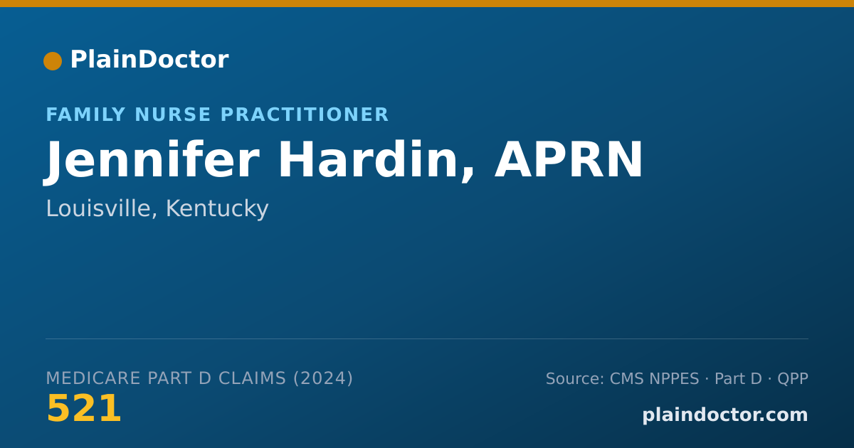 Shareable card for Jennifer Hardin, APRN - Family Nurse Practitioner, Louisville, KY