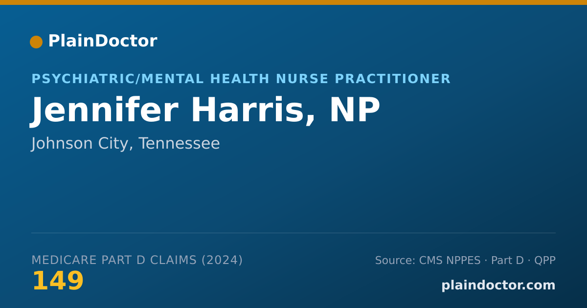 Shareable card for Jennifer Harris, NP - Psychiatric/Mental Health Nurse Practitioner, Johnson City, TN