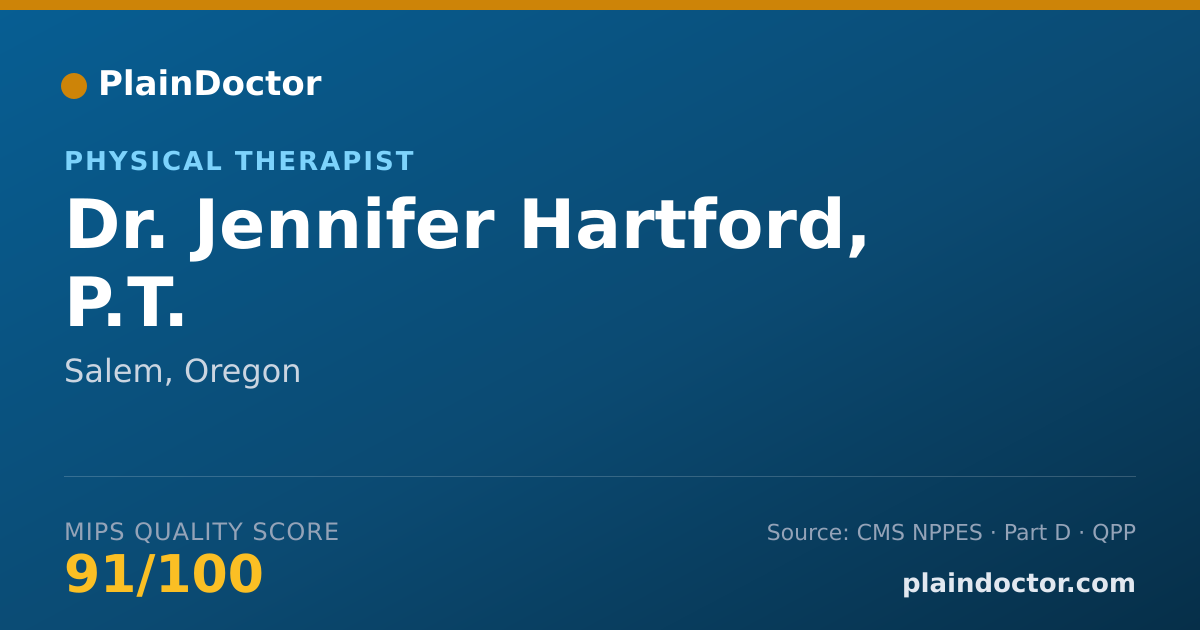 Shareable card for Jennifer Hartford, P.T. - Physical Therapist, Salem, OR