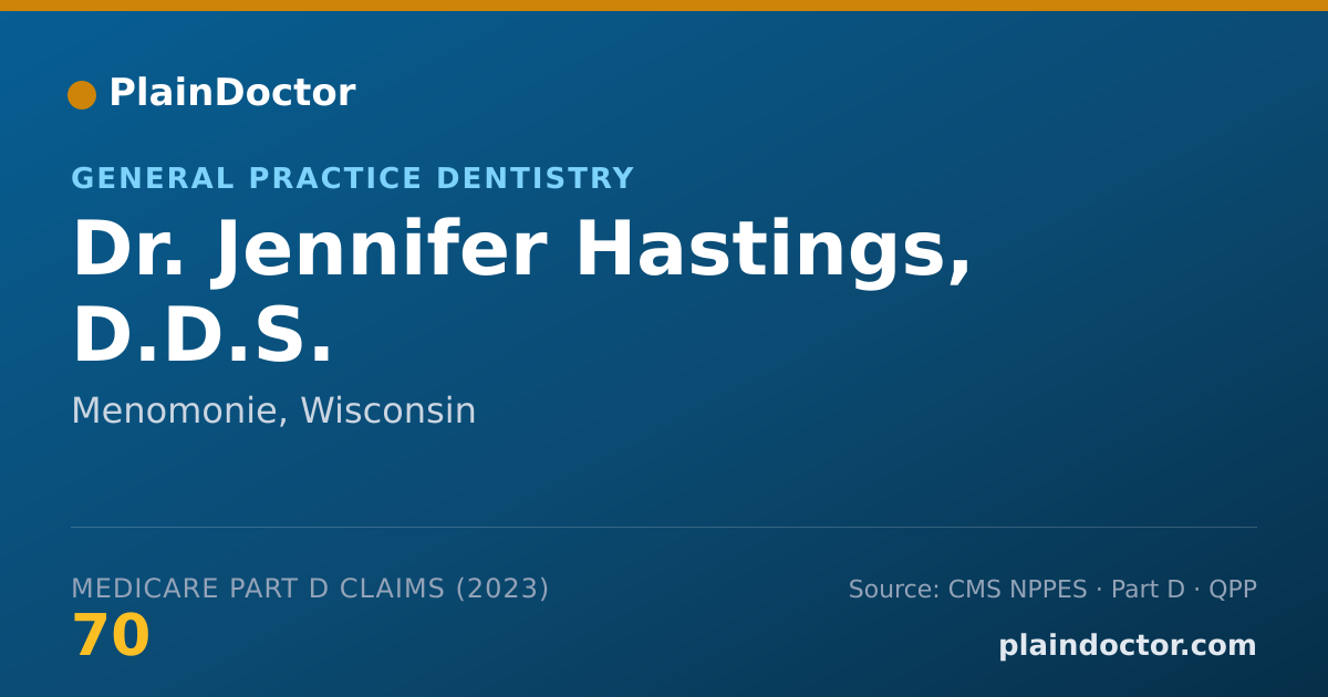 Shareable card for Jennifer Hastings, D.D.S. - General Practice Dentistry, Menomonie, WI
