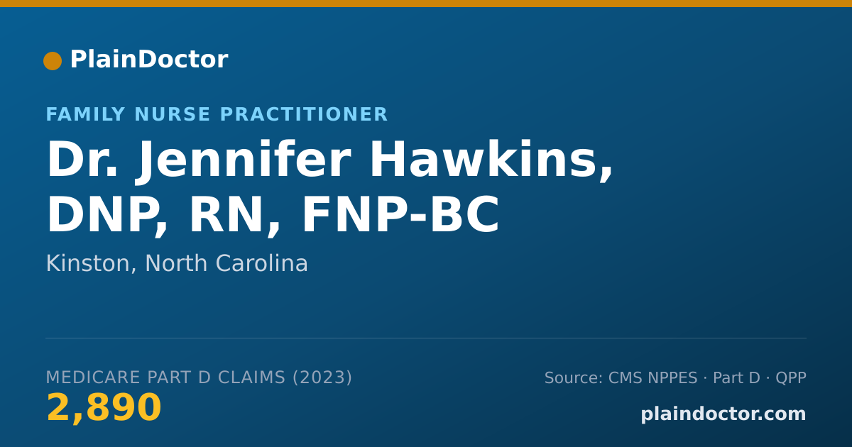 Shareable card for Jennifer Hawkins, DNP, RN, FNP-BC - Family Nurse Practitioner, Kinston, NC