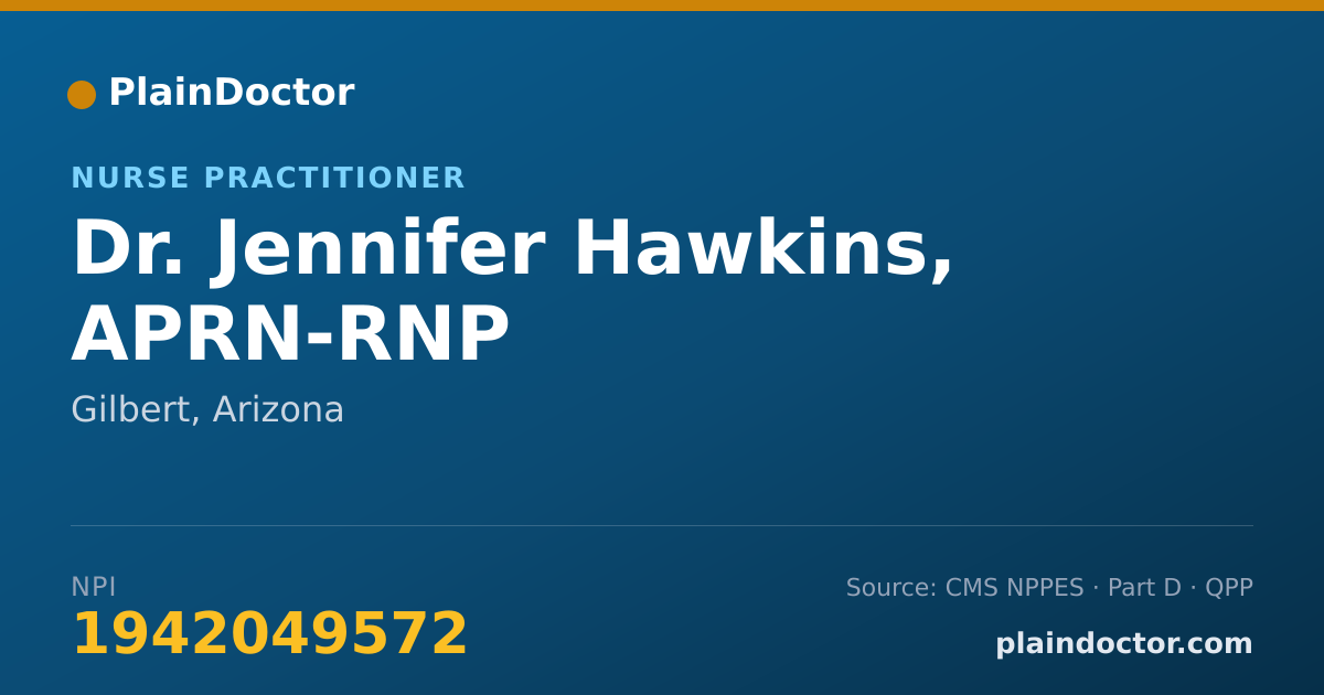 Shareable card for Jennifer Hawkins, APRN-RNP - Nurse Practitioner, Gilbert, AZ