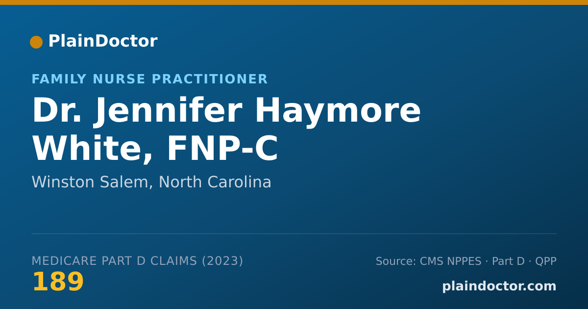 Shareable card for Jennifer Haymore White, FNP-C - Family Nurse Practitioner, Winston Salem, NC