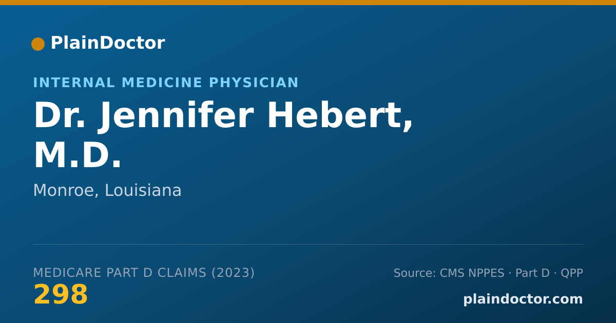 Shareable card for Jennifer Hebert, M.D. - Internal Medicine Physician, Monroe, LA