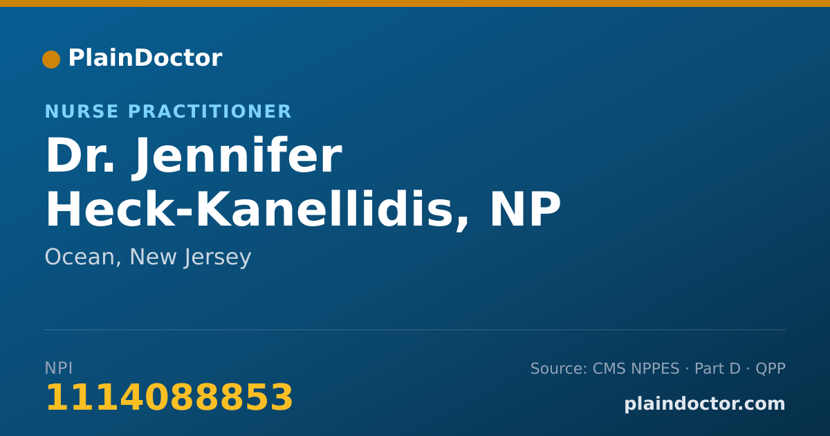 Shareable card for Jennifer Heck-Kanellidis, NP - Nurse Practitioner, Ocean, NJ