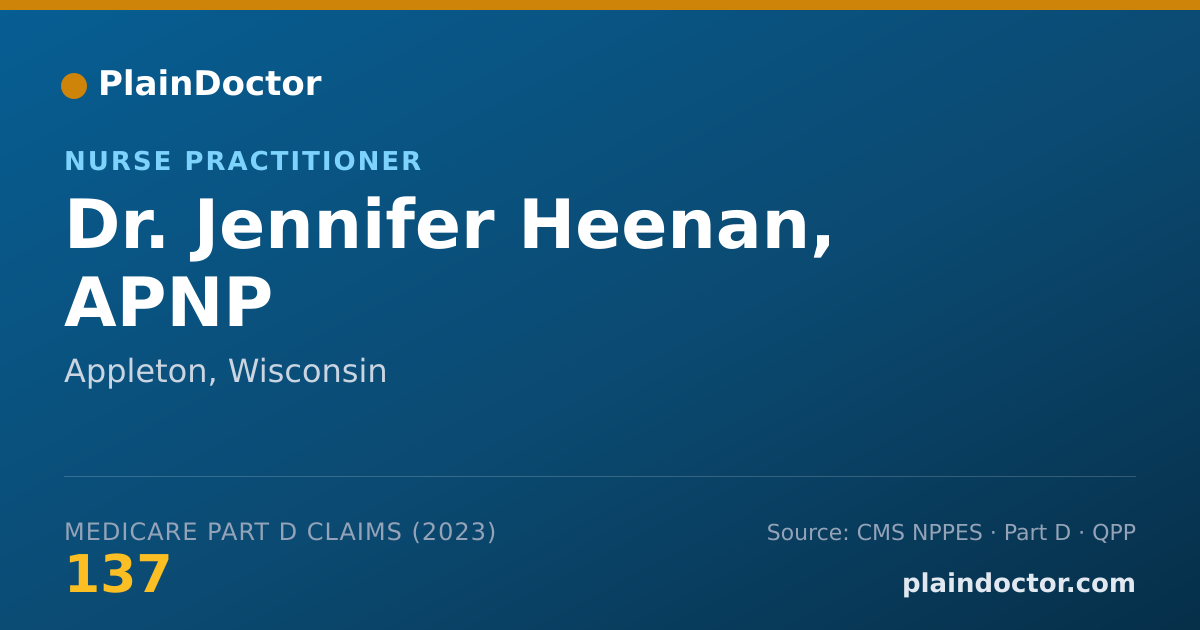Shareable card for Jennifer Heenan, APNP - Nurse Practitioner, Appleton, WI