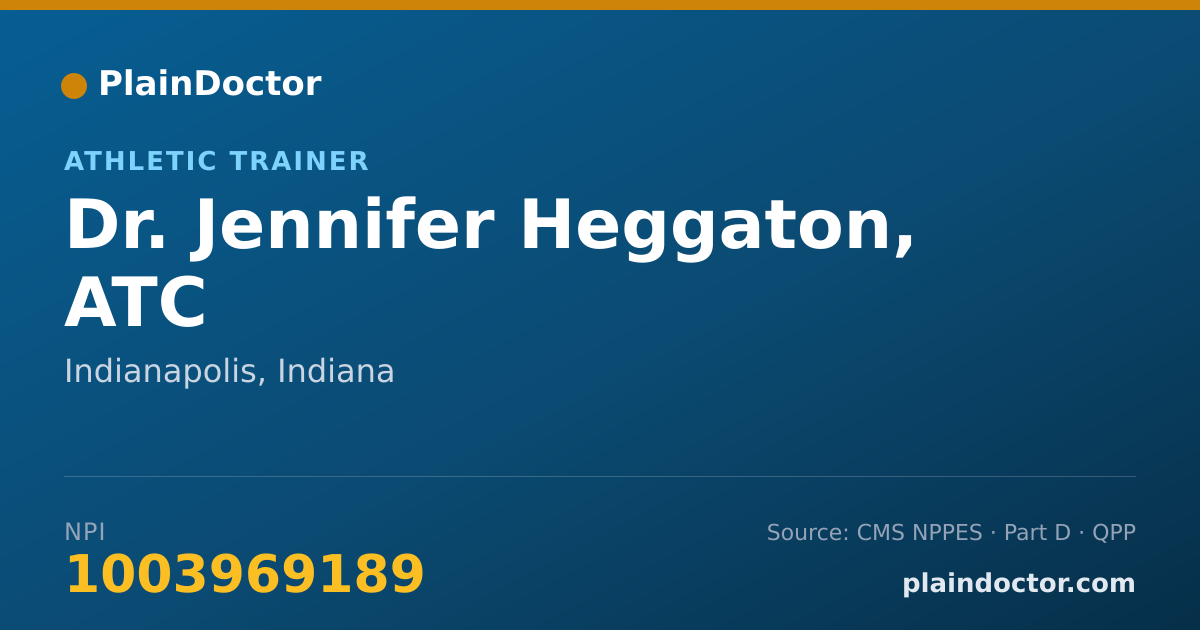 Shareable card for Jennifer Heggaton, ATC - Athletic Trainer, Indianapolis, IN