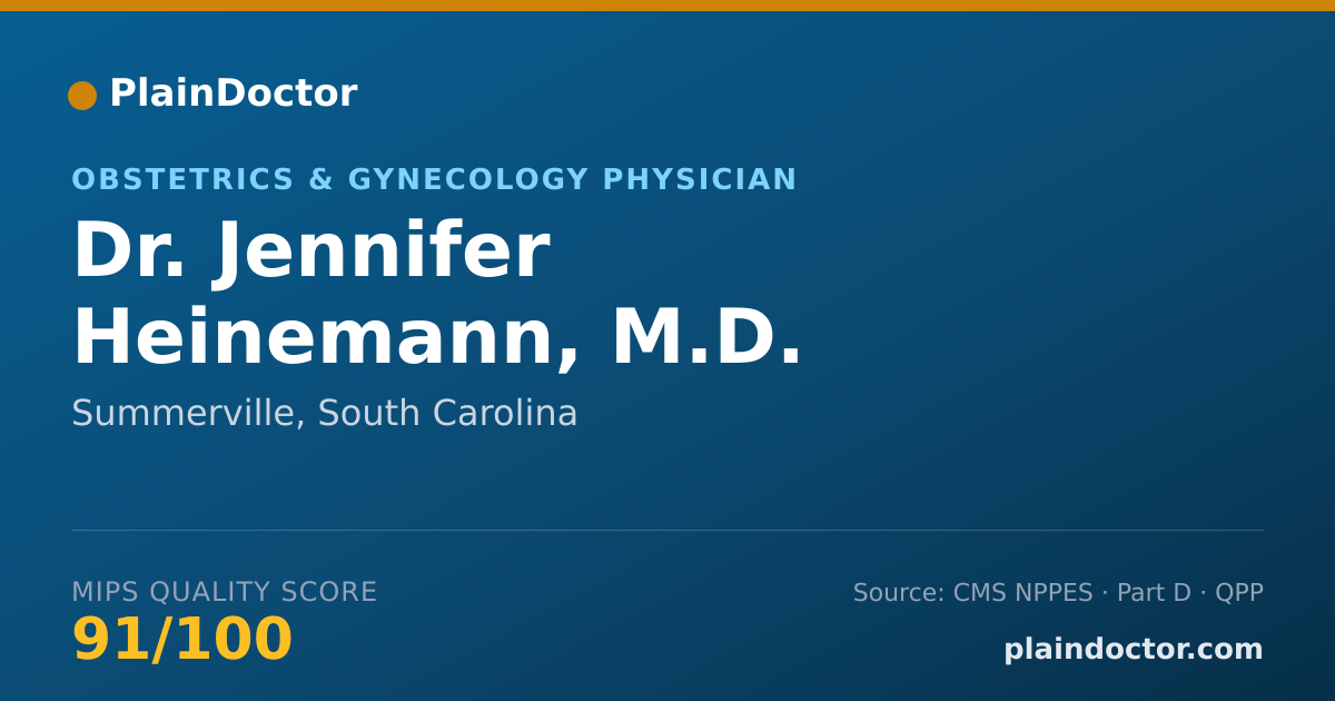 Shareable card for Jennifer Heinemann, M.D. - Obstetrics & Gynecology Physician, Summerville, SC