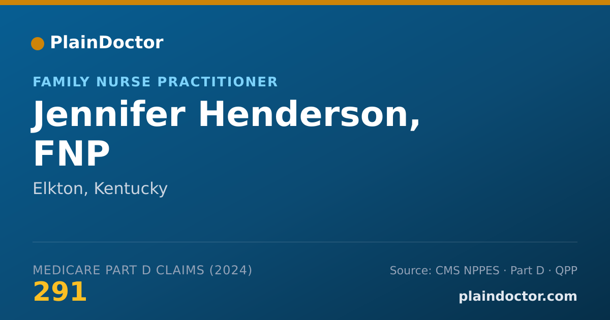 Shareable card for Jennifer Henderson, FNP - Family Nurse Practitioner, Elkton, KY