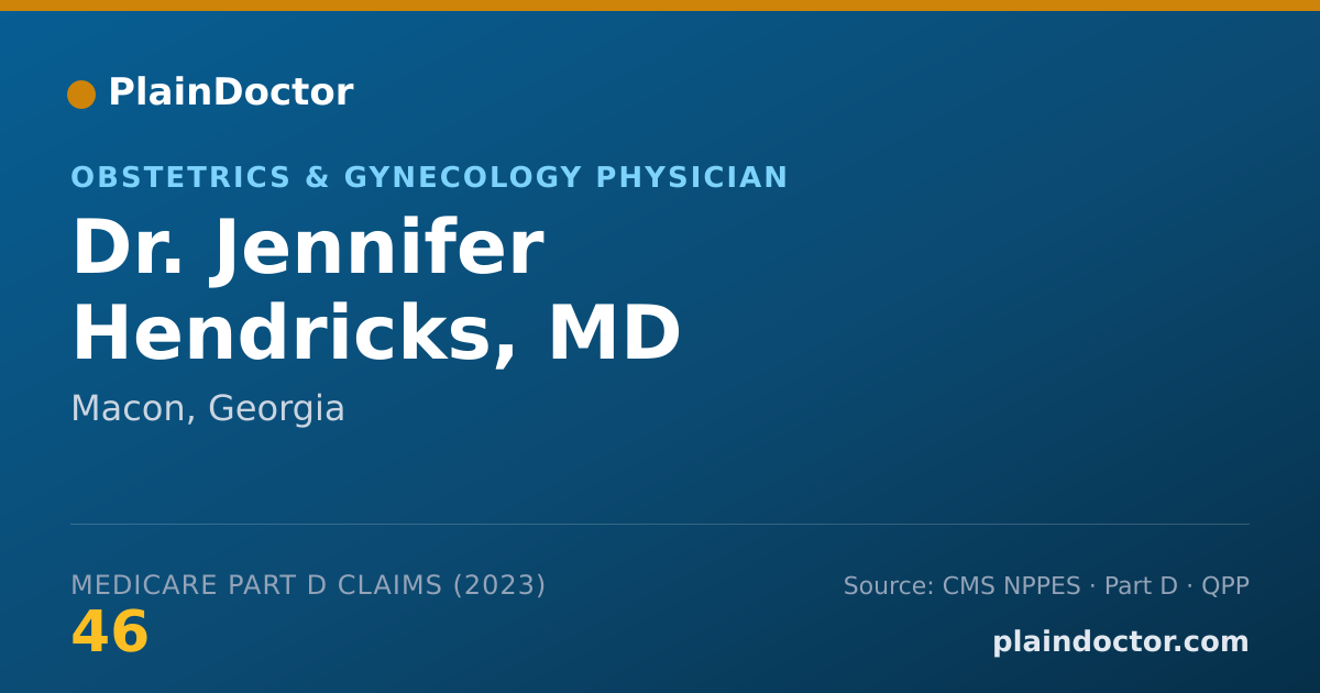 Shareable card for Jennifer Hendricks, MD - Obstetrics & Gynecology Physician, Macon, GA