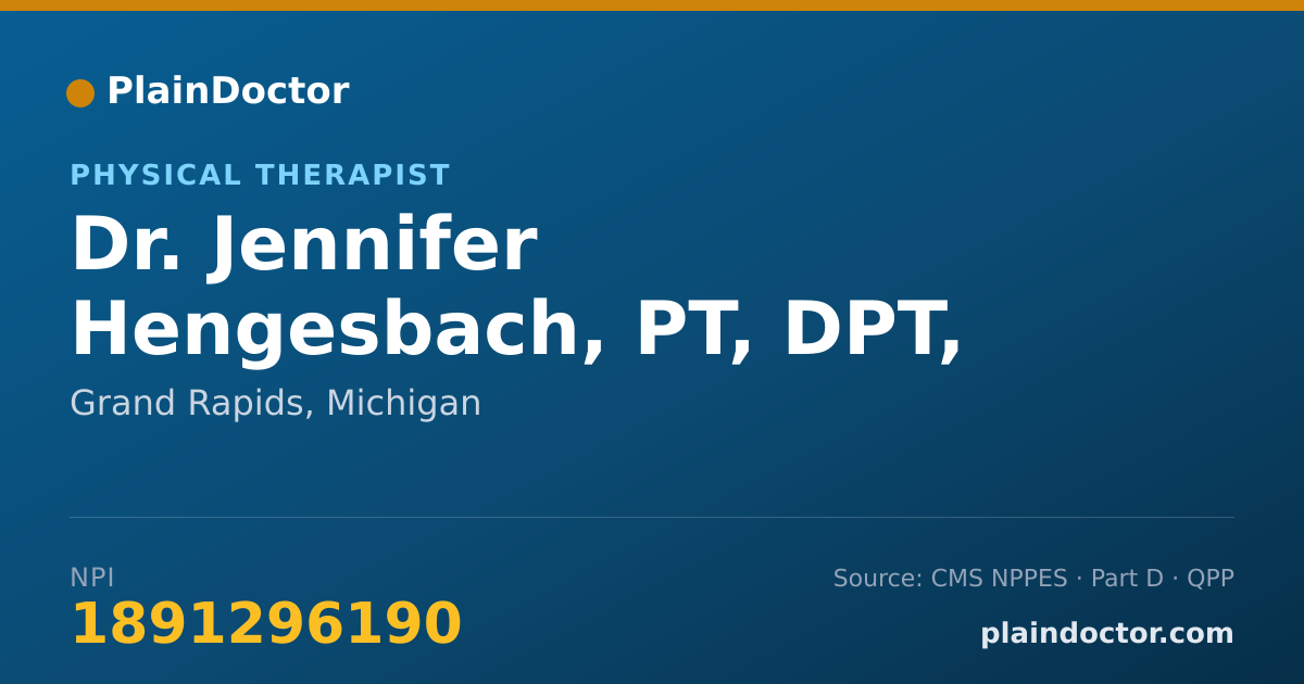 Shareable card for Jennifer Hengesbach, PT, DPT, NCS - Physical Therapist, Grand Rapids, MI