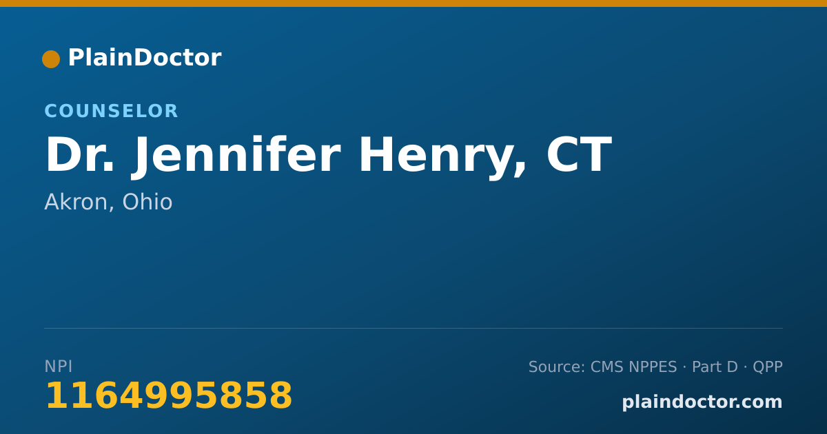 Shareable card for Jennifer Henry, CT - Counselor, Akron, OH