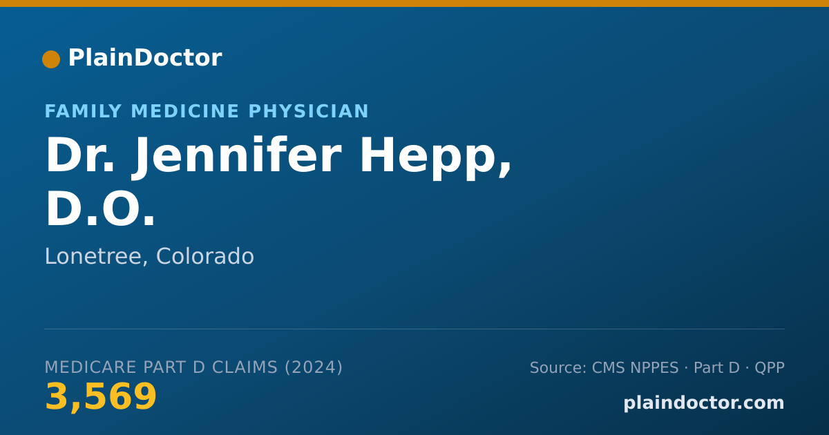 Shareable card for Jennifer Hepp, D.O. - Family Medicine Physician, Lonetree, CO