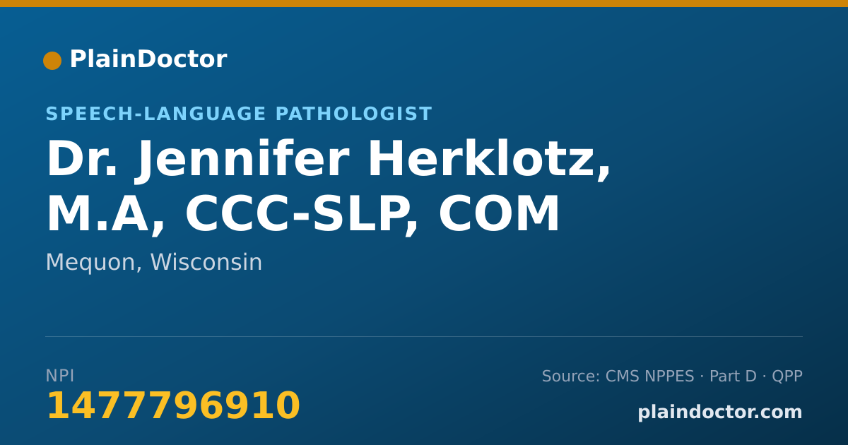 Shareable card for Jennifer Herklotz, M.A, CCC-SLP, COM - Speech-Language Pathologist, Mequon, WI