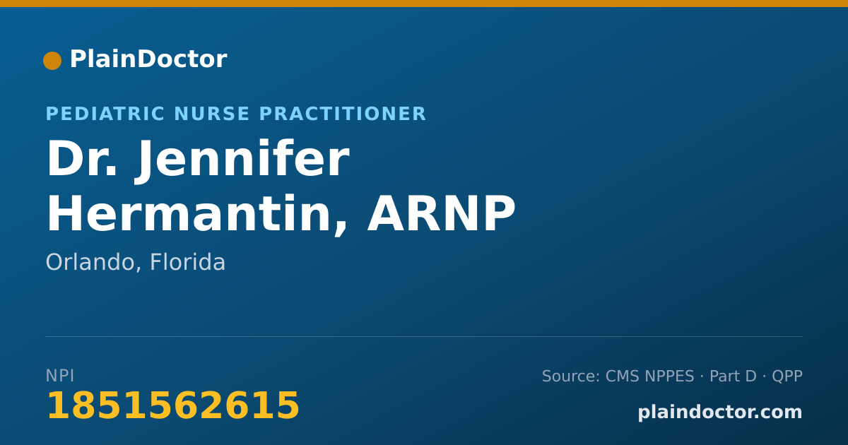 Shareable card for Jennifer Hermantin, ARNP - Pediatric Nurse Practitioner, Orlando, FL