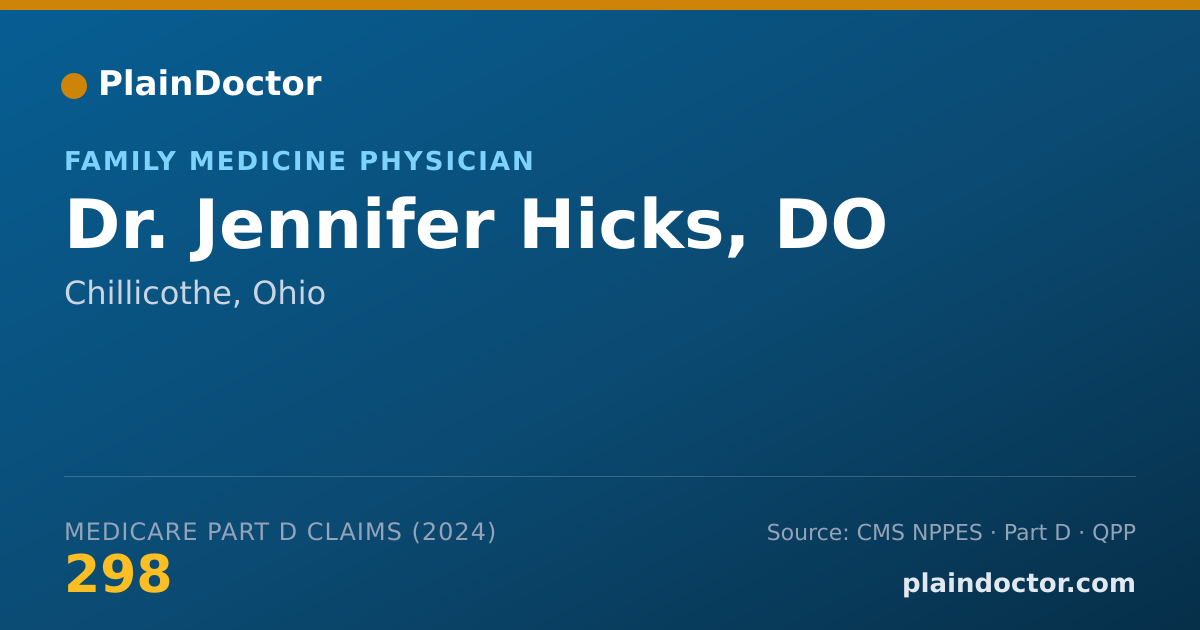 Shareable card for Jennifer Hicks, DO - Family Medicine Physician, Chillicothe, OH