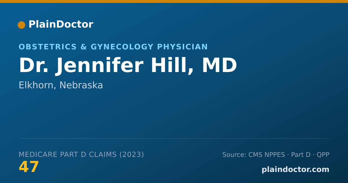 Shareable card for Jennifer Hill, MD - Obstetrics & Gynecology Physician, Elkhorn, NE