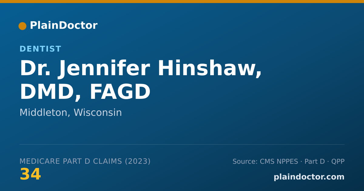 Shareable card for Jennifer Hinshaw, DMD, FAGD - Dentist, Middleton, WI