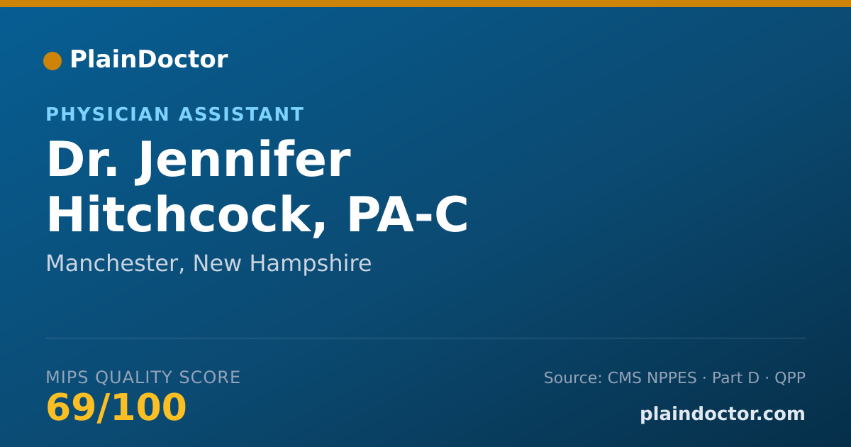 Shareable card for Jennifer Hitchcock, PA-C - Physician Assistant, Manchester, NH