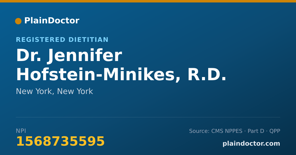Shareable card for Jennifer Hofstein-Minikes, R.D. - Registered Dietitian, New York, NY