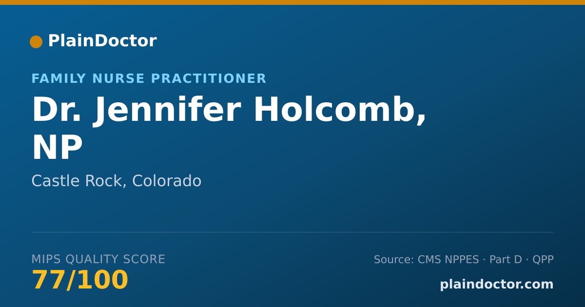 Shareable card for Jennifer Holcomb, NP - Family Nurse Practitioner, Castle Rock, CO