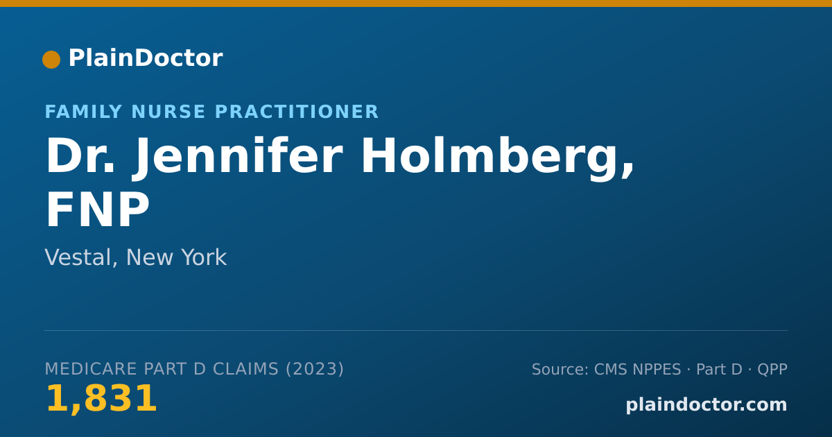 Shareable card for Jennifer Holmberg, FNP - Family Nurse Practitioner, Vestal, NY