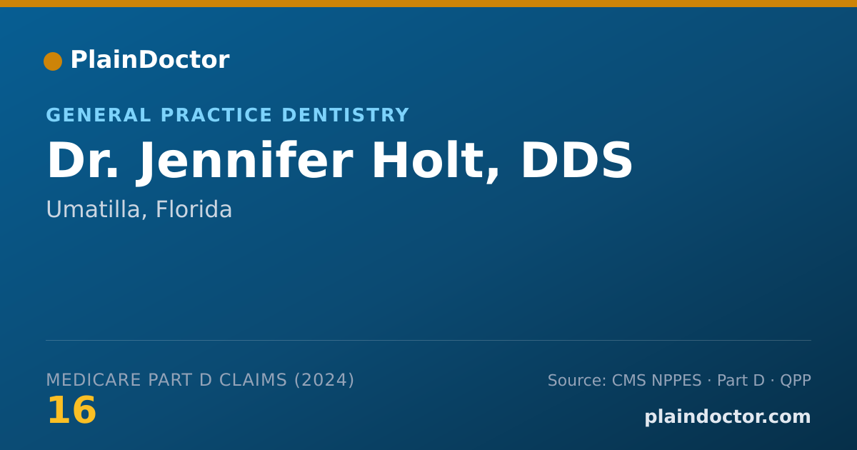 Shareable card for Jennifer Holt, DDS - General Practice Dentistry, Umatilla, FL