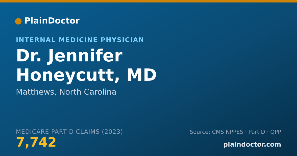 Shareable card for Jennifer Honeycutt, MD - Internal Medicine Physician, Matthews, NC