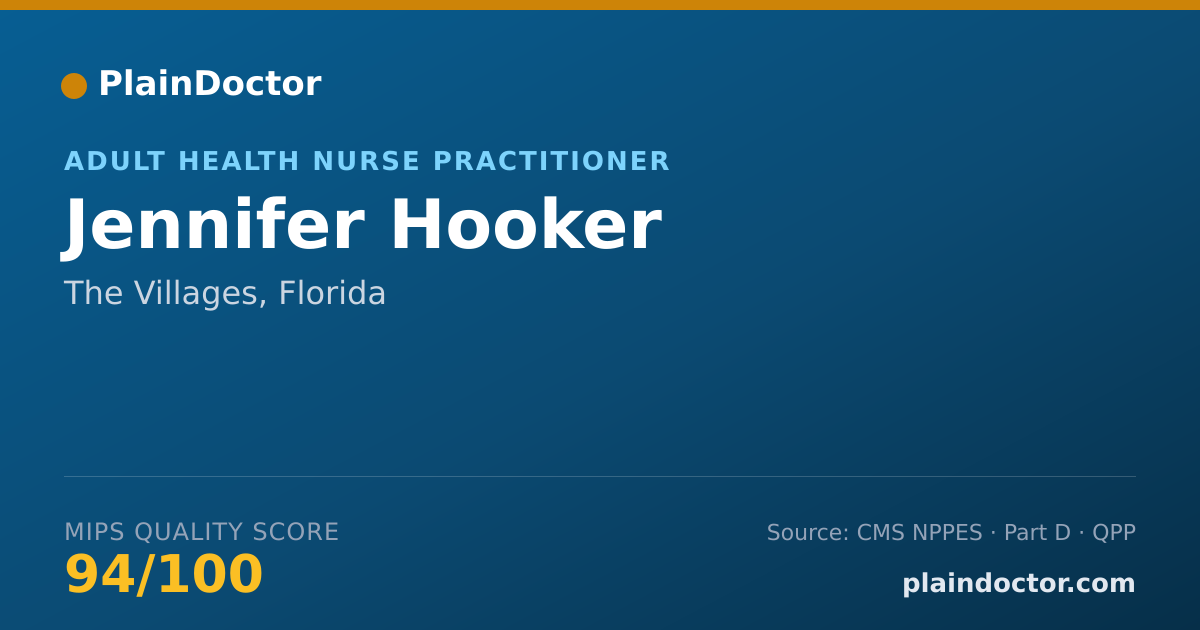 Shareable card for Jennifer Hooker - Adult Health Nurse Practitioner, The Villages, FL