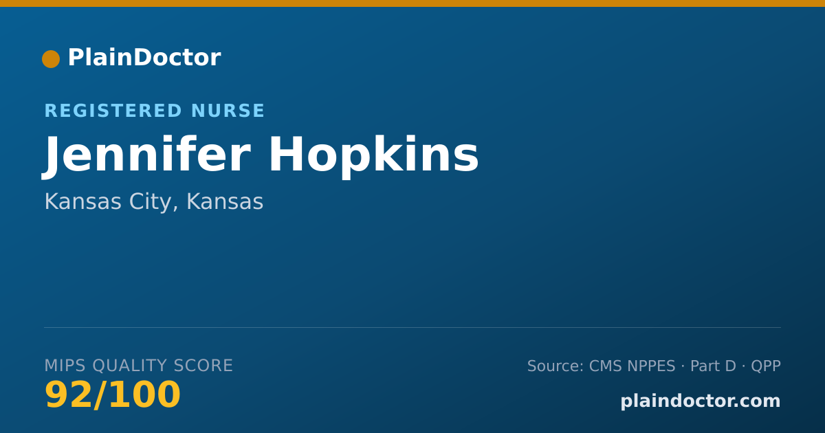 Shareable card for Jennifer Hopkins - Registered Nurse, Kansas City, KS