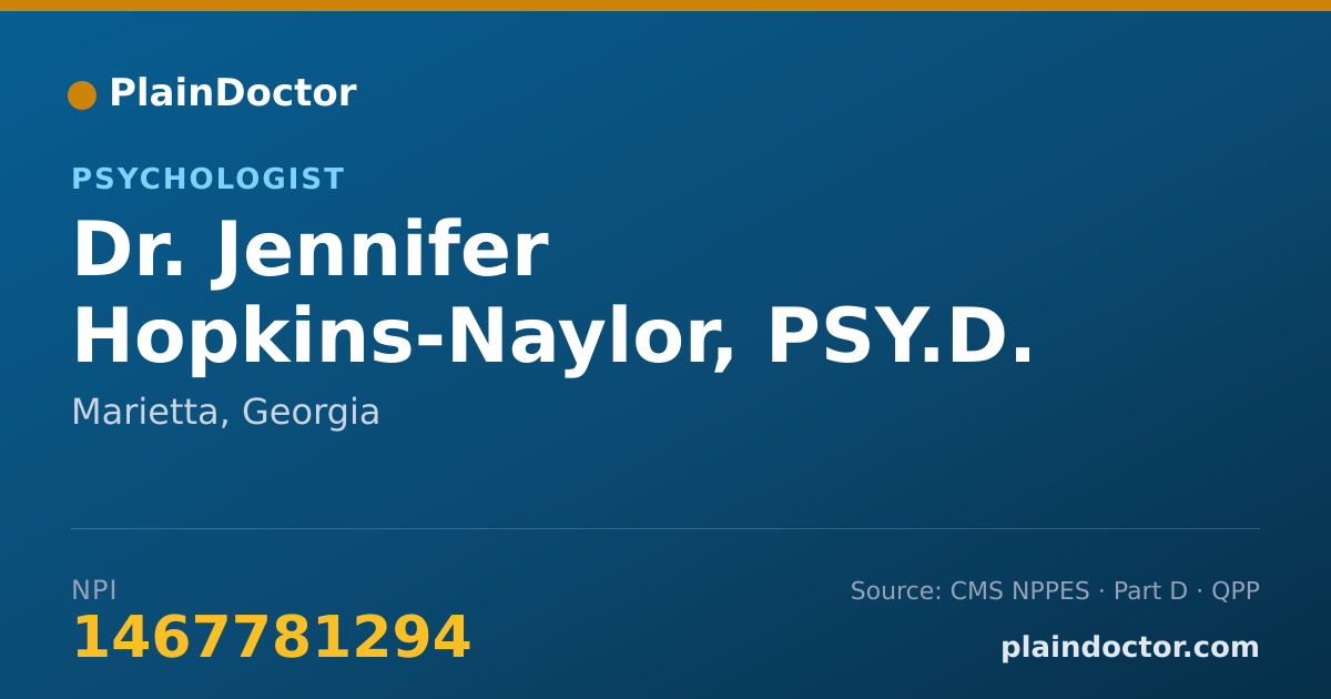 Shareable card for Jennifer Hopkins-Naylor, PSY.D. - Psychologist, Marietta, GA