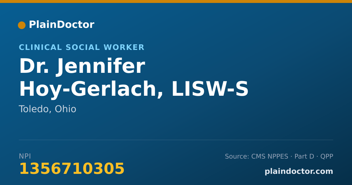 Shareable card for Jennifer Hoy-Gerlach, LISW-S - Clinical Social Worker, Toledo, OH