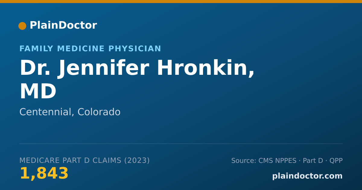 Shareable card for Jennifer Hronkin, MD - Family Medicine Physician, Centennial, CO