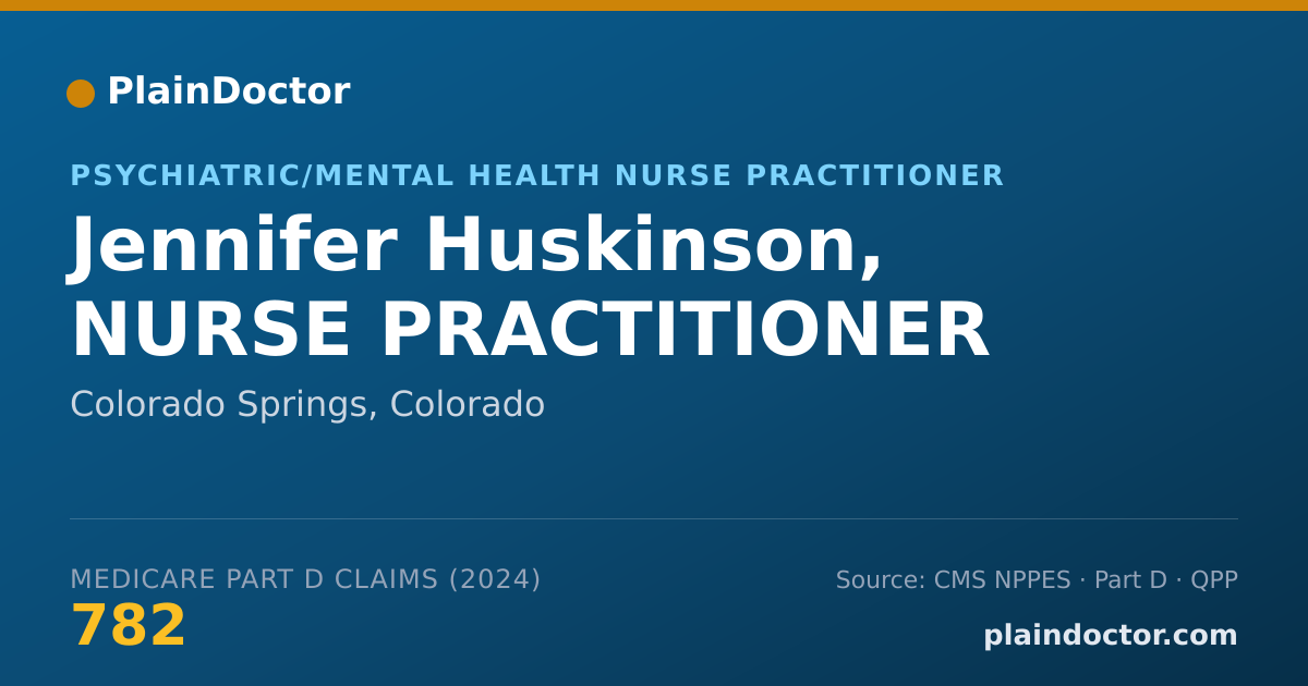 Shareable card for Jennifer Huskinson, NURSE PRACTITIONER - Psychiatric/Mental Health Nurse Practitioner, Colorado Springs, CO
