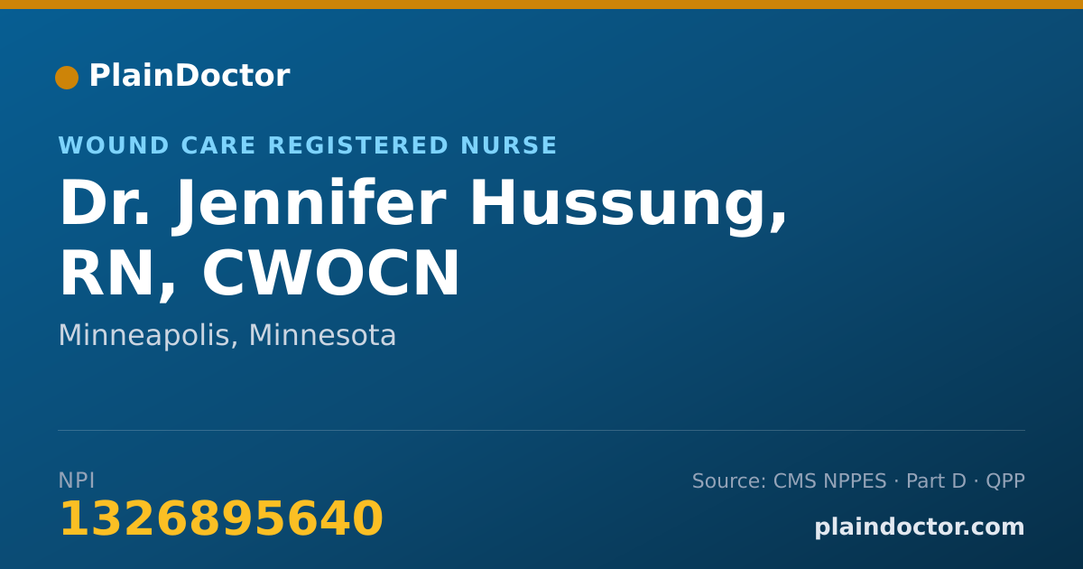 Shareable card for Jennifer Hussung, RN, CWOCN - Wound Care Registered Nurse, Minneapolis, MN