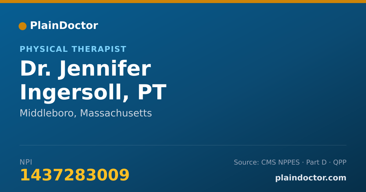 Shareable card for Jennifer Ingersoll, PT - Physical Therapist, Middleboro, MA