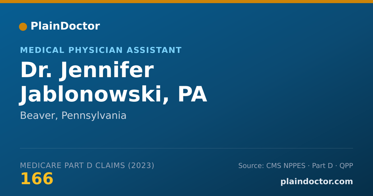 Shareable card for Jennifer Jablonowski, PA - Medical Physician Assistant, Beaver, PA