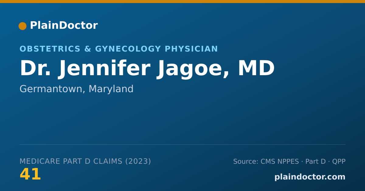 Shareable card for Jennifer Jagoe, MD - Obstetrics & Gynecology Physician, Germantown, MD