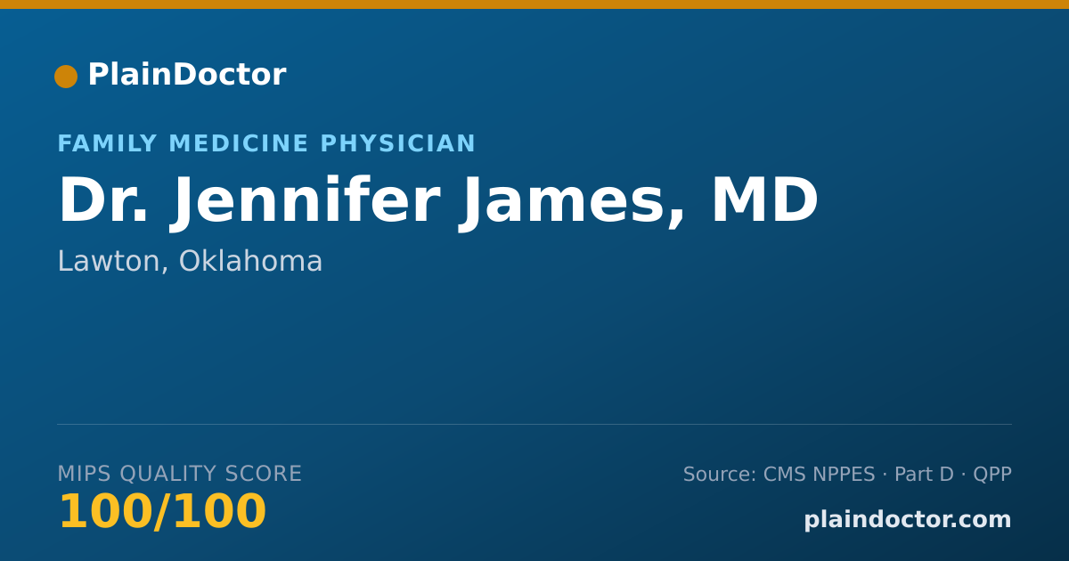 Shareable card for Jennifer James, MD - Family Medicine Physician, Lawton, OK