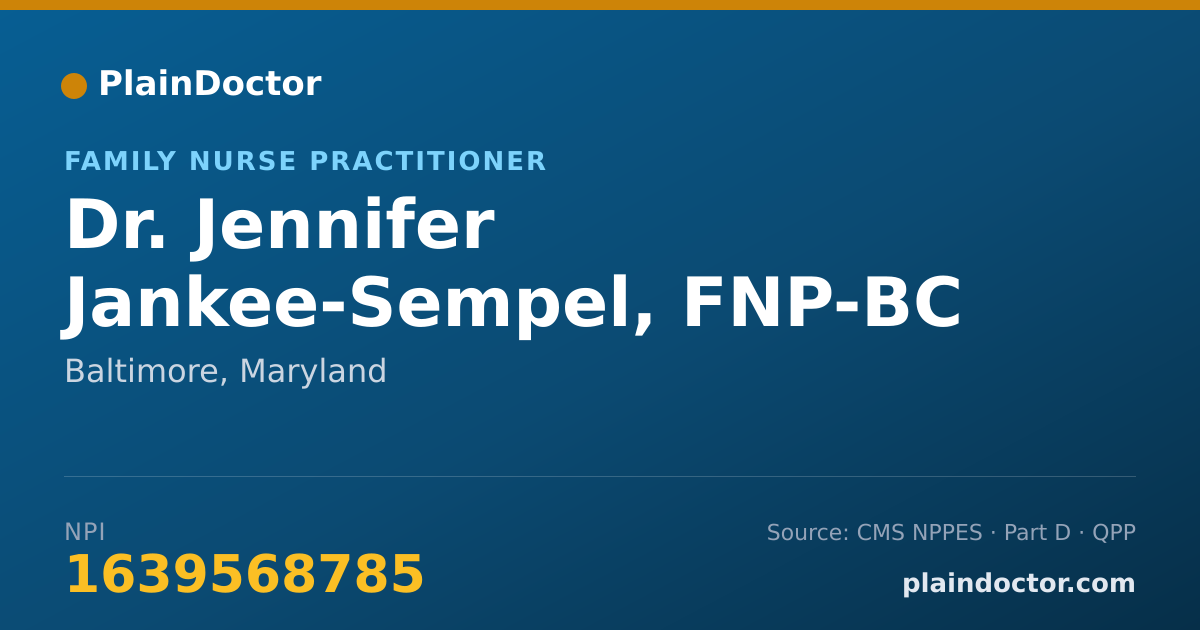 Shareable card for Jennifer Jankee-Sempel, FNP-BC - Family Nurse Practitioner, Baltimore, MD