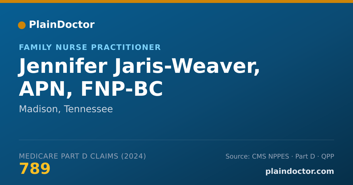 Shareable card for Jennifer Jaris-Weaver, APN, FNP-BC - Family Nurse Practitioner, Madison, TN