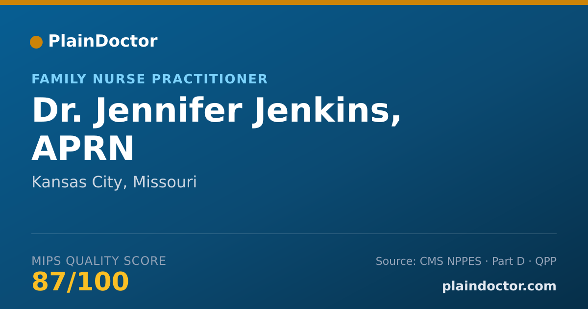 Shareable card for Jennifer Jenkins, APRN - Family Nurse Practitioner, Kansas City, MO
