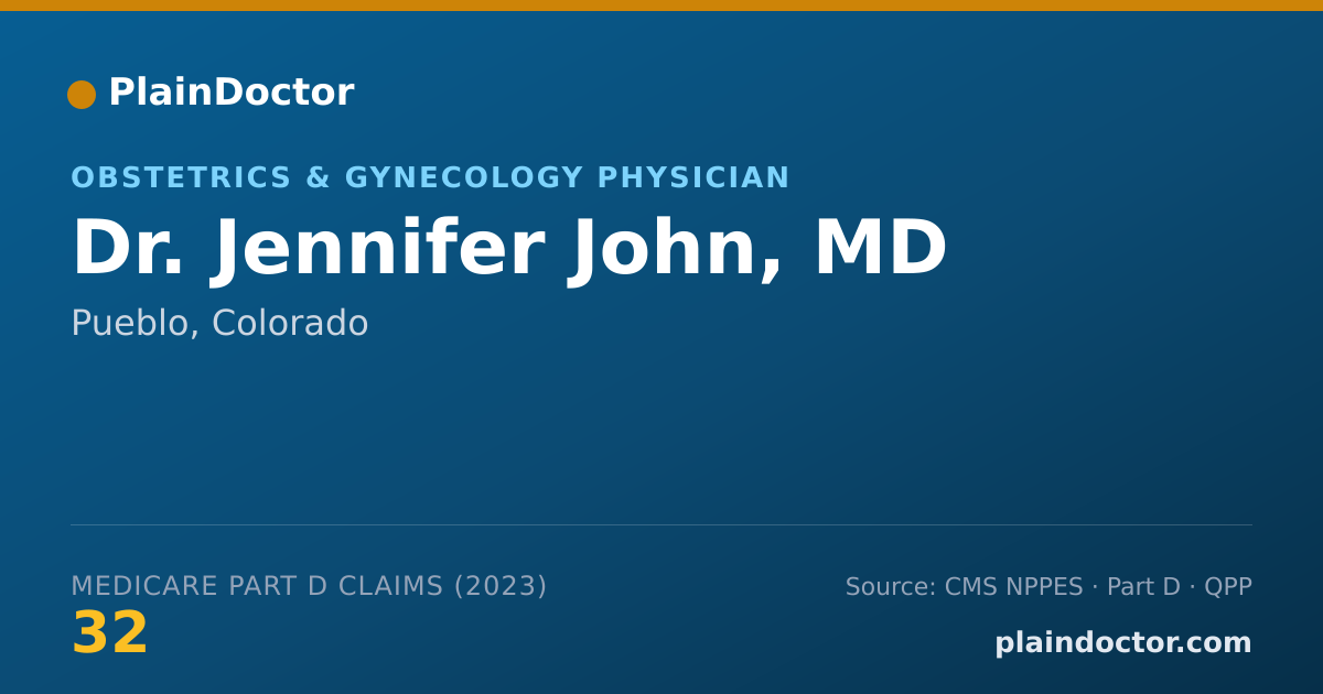 Shareable card for Jennifer John, MD - Obstetrics & Gynecology Physician, Pueblo, CO