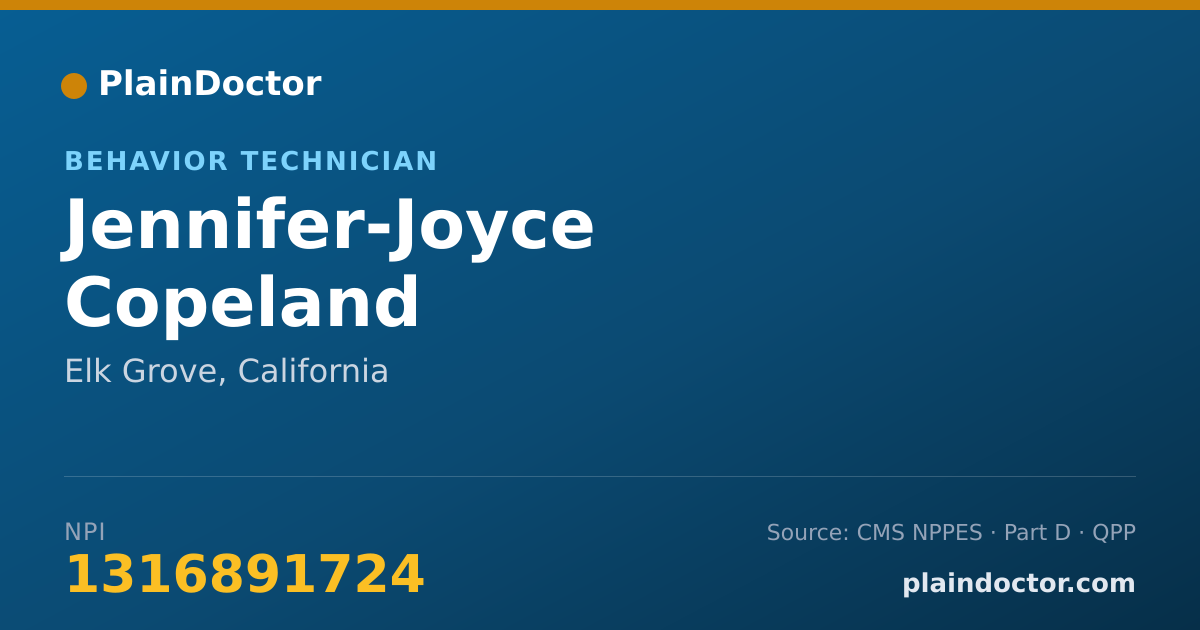 Shareable card for Jennifer-Joyce Copeland - Behavior Technician, Elk Grove, CA