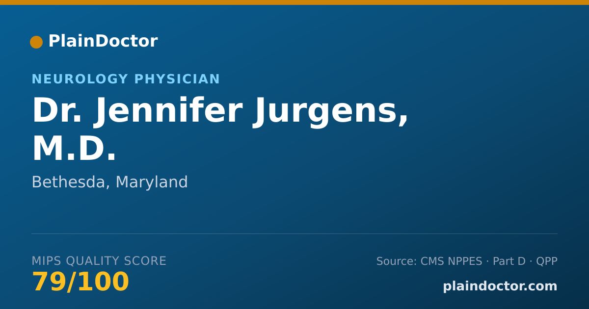 Shareable card for Jennifer Jurgens, M.D. - Neurology Physician, Bethesda, MD