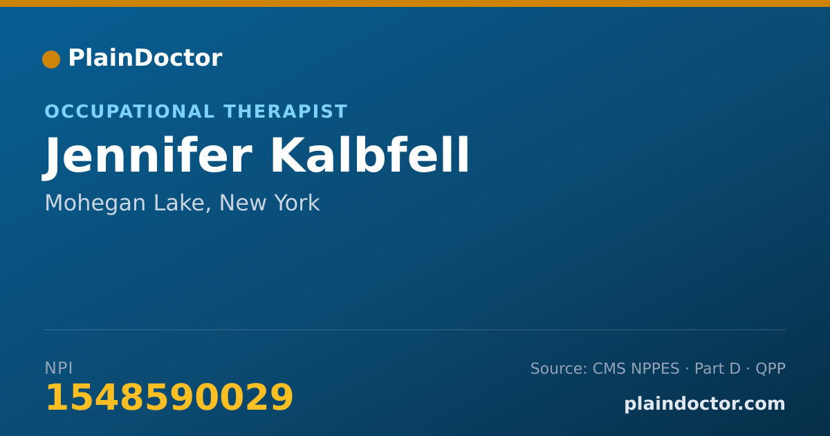 Shareable card for Jennifer Kalbfell - Occupational Therapist, Mohegan Lake, NY