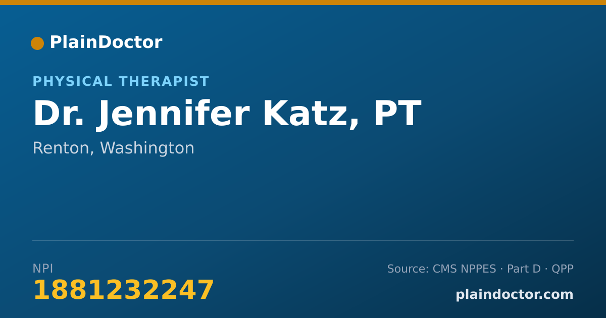 Shareable card for Jennifer Katz, PT - Physical Therapist, Renton, WA